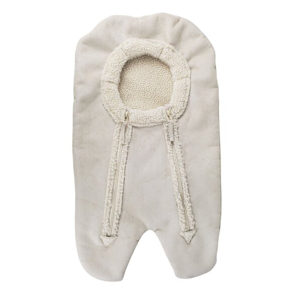 LL Bean Infant Bunting Sack 0-3 Mo Ivory Ultrasuede Sherpa Hi Pile Fleece Lined - Picture 1 of 6